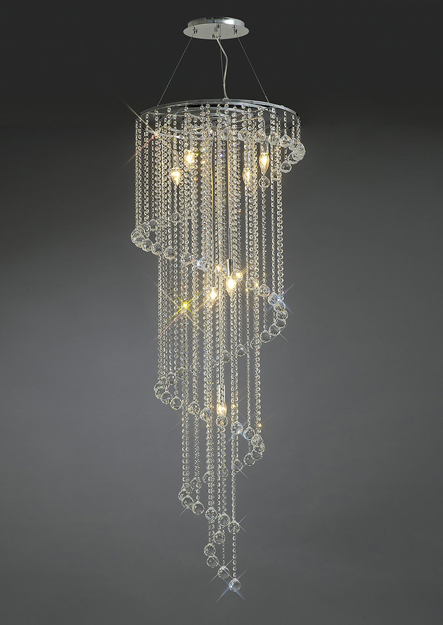 Atla Polished Chrome Crystal Ceiling Lights Diyas Statement Crystal Fittings Atla Polished Chrome Crystal Ceiling Lights Diyas Statement Crystal Fittings